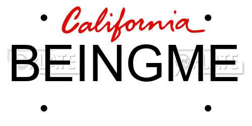 BEINGME California License Plate