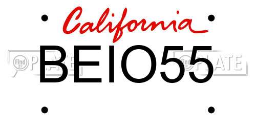 BEIO55 California License Plate