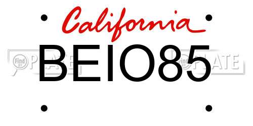 BEIO85 California License Plate