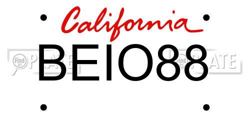 BEIO88 California License Plate