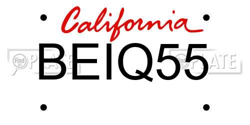 BEIQ55 California License Plate