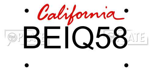 BEIQ58 California License Plate