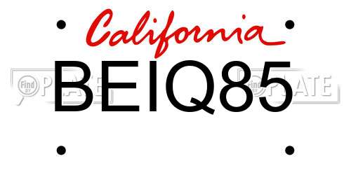 BEIQ85 California License Plate
