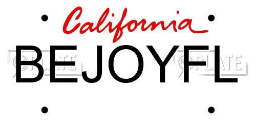 BEJOYFL California License Plate