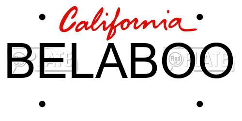 BELABOO California License Plate