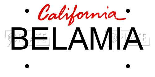 BELAMIA California License Plate
