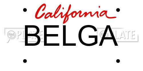 BELGA California License Plate