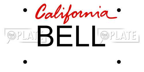 BELL California License Plate
