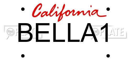 BELLA1 California License Plate