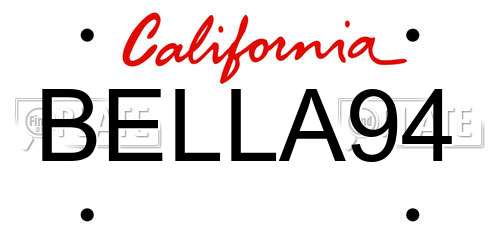 BELLA94 California License Plate