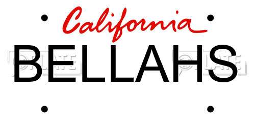 BELLAHS California License Plate