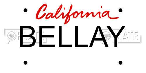 BELLAY California License Plate