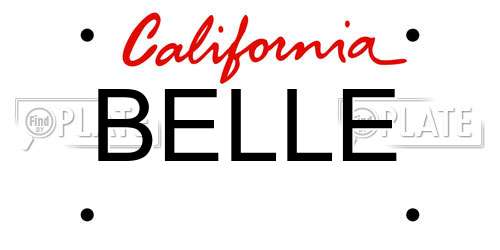 BELLE California License Plate