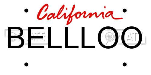 BELLLOO California License Plate