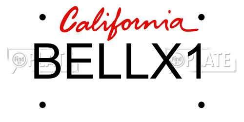 BELLX1 California License Plate