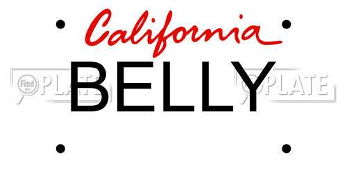 BELLY California License Plate