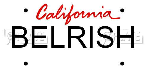 BELRISH California License Plate