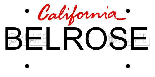 BELROSE California License Plate