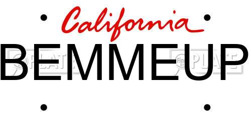 BEMMEUP California License Plate