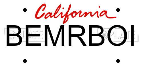 BEMRBOI California License Plate