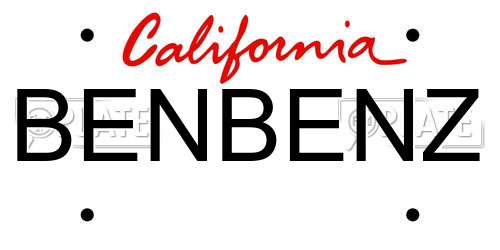 BENBENZ California License Plate