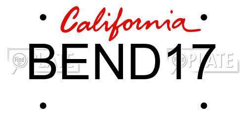BEND17 California License Plate