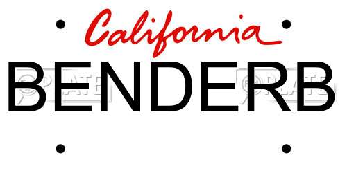 BENDERB California License Plate