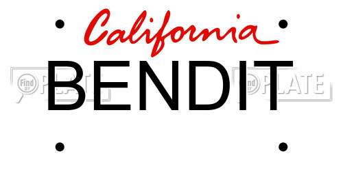 BENDIT California License Plate