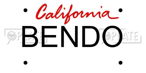 BENDO California License Plate