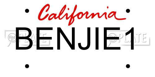 BENJIE1 California License Plate
