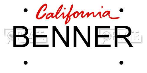 BENNER California License Plate