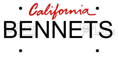 BENNETS California License Plate