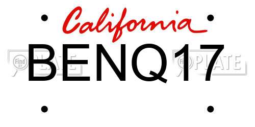 BENQ17 California License Plate