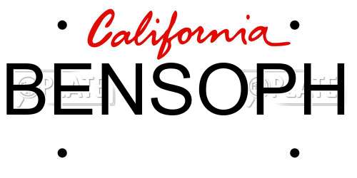 BENSOPH California License Plate