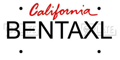 BENTAXL California License Plate