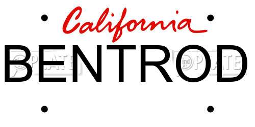 BENTROD California License Plate