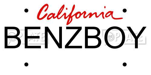 BENZBOY California License Plate