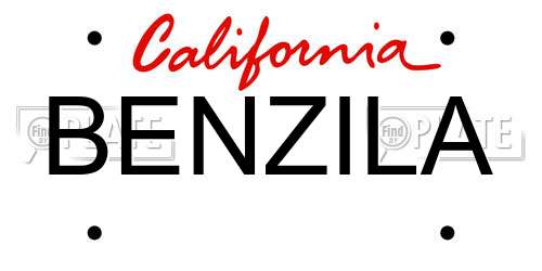 BENZILA California License Plate