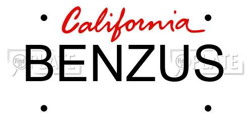 BENZUS California License Plate