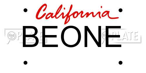 BEONE California License Plate