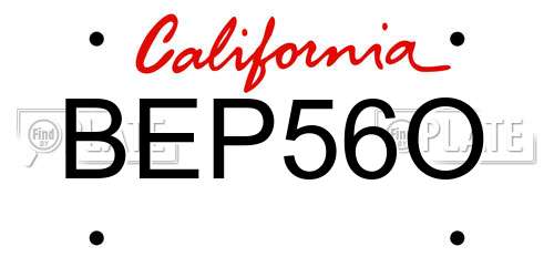 BEP56O California License Plate