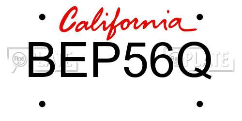 BEP56Q California License Plate
