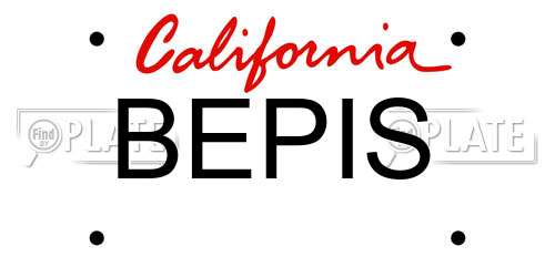 BEPIS California License Plate