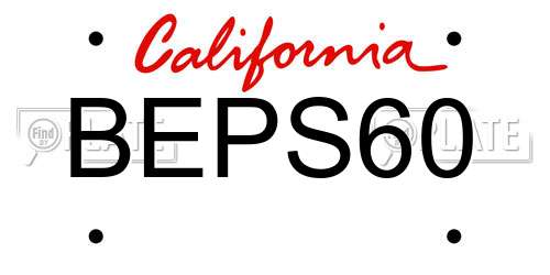 BEPS60 California License Plate