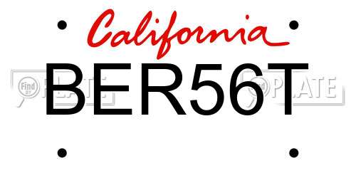 BER56T California License Plate