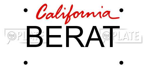 BERAT California License Plate