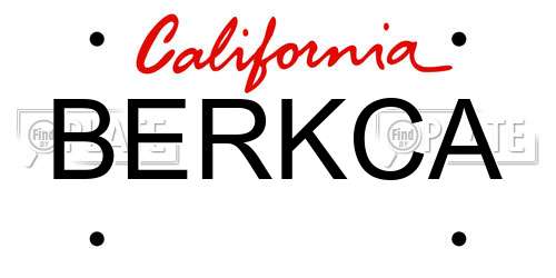 BERKCA California License Plate