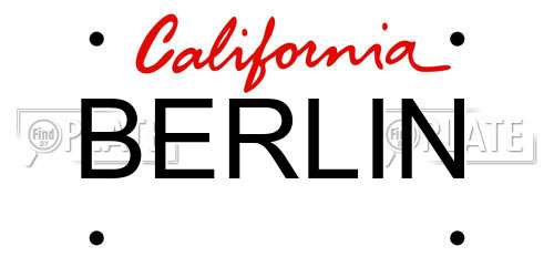 BERLIN California License Plate