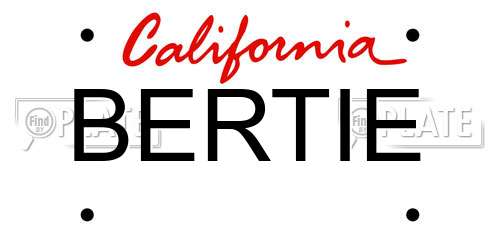 BERTIE California License Plate
