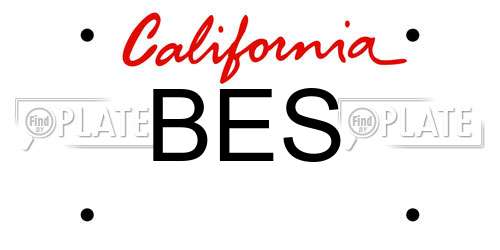 BES California License Plate